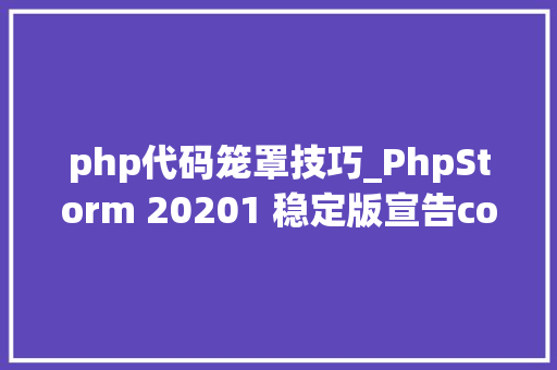 php代码笼罩技巧_PhpStorm 20201 稳定版宣告composerjson 开箱即用