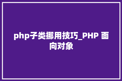 php子类挪用技巧_PHP 面向对象