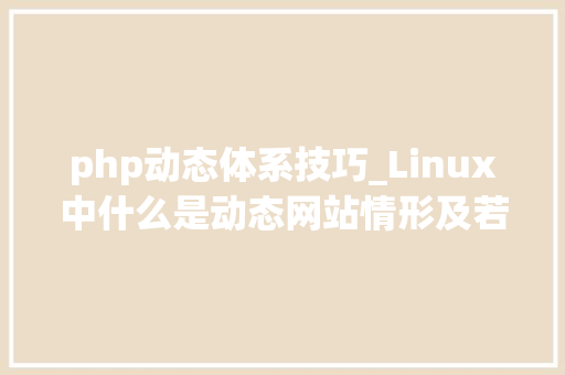 php动态体系技巧_Linux中什么是动态网站情形及若何支配