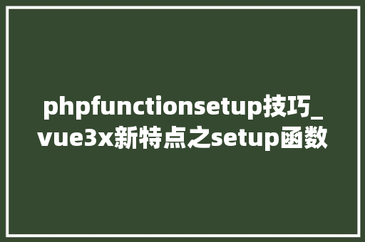 phpfunctionsetup技巧_vue3x新特点之setup函数看完就会用了