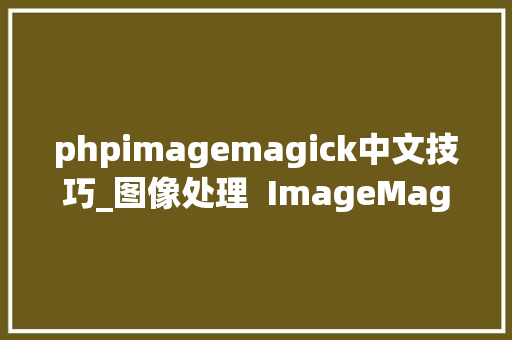 phpimagemagick中文技巧_图像处理  ImageMagick 简单介绍与案例