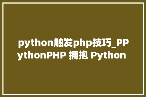 python触发php技巧_PPythonPHP 拥抱 Python 的利器