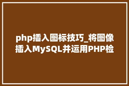php插入图标技巧_将图像插入MySQL并运用PHP检索图像