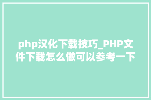 php汉化下载技巧_PHP文件下载怎么做可以参考一下它