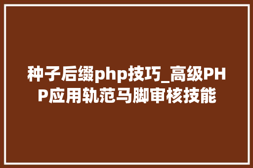 种子后缀php技巧_高级PHP应用轨范马脚审核技能