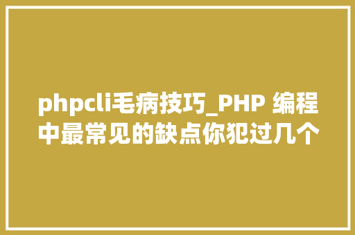 phpcli毛病技巧_PHP 编程中最常见的缺点你犯过几个