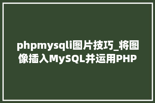 phpmysqli图片技巧_将图像插入MySQL并运用PHP检索图像