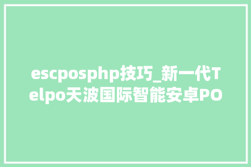 escposphp技巧_新一代Telpo天波国际智能安卓POS评测