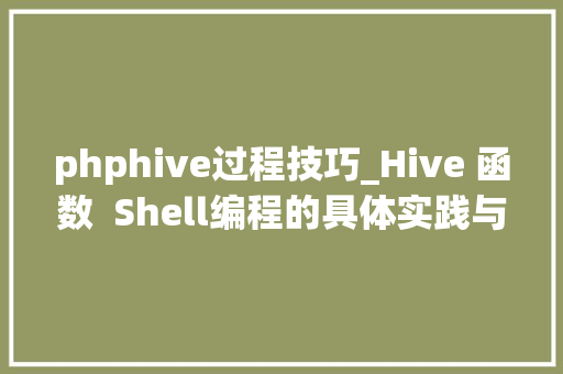 phphive过程技巧_Hive 函数  Shell编程的具体实践与运用