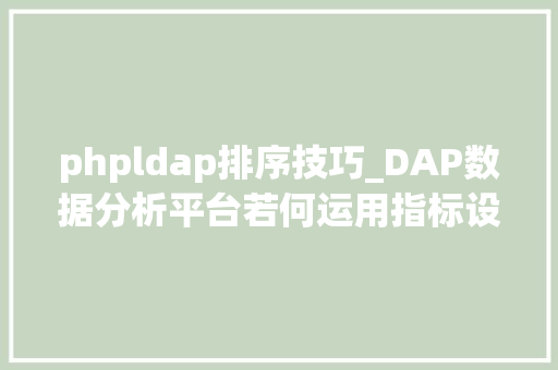phpldap排序技巧_DAP数据分析平台若何运用指标设备