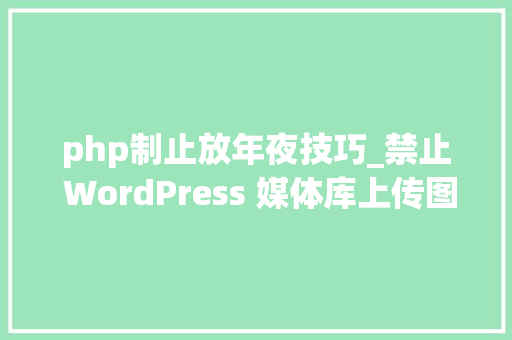 php制止放年夜技巧_禁止 WordPress 媒体库上传图片自动生成多个规格尺寸