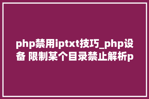 php禁用iptxt技巧_php设备 限制某个目录禁止解析php 限制user_agent