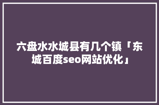 六盘水水城县有几个镇「东城百度seo网站优化」