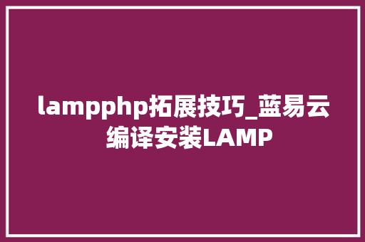 lampphp拓展技巧_蓝易云  编译安装LAMP