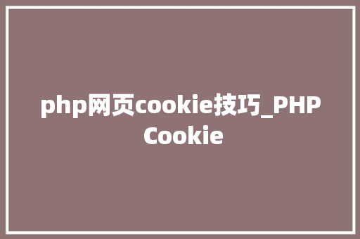 php网页cookie技巧_PHP Cookie