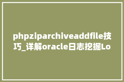phpziparchiveaddfile技巧_详解oracle日志挖掘LogMiner附实例演示