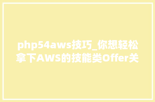 php54aws技巧_你想轻松拿下AWS的技能类Offer关键能力就在这两页纸