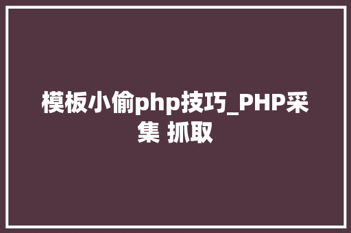 模板小偷php技巧_PHP采集 抓取