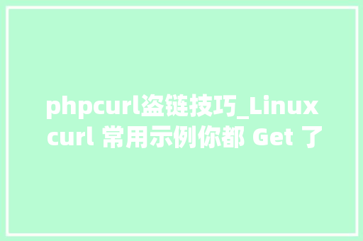 phpcurl盗链技巧_Linux curl 常用示例你都 Get 了吗 CSDN 博文精选