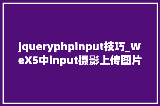 jqueryphpinput技巧_WeX5中input摄影上传图片方法分享