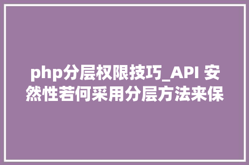 php分层权限技巧_API 安然性若何采用分层方法来保护您的数据