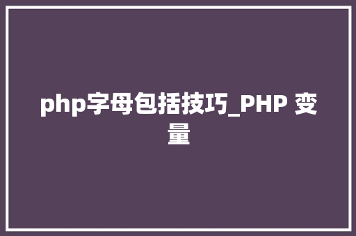 php字母包括技巧_PHP 变量