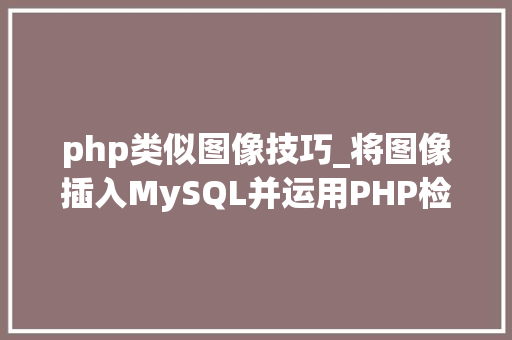 php类似图像技巧_将图像插入MySQL并运用PHP检索图像