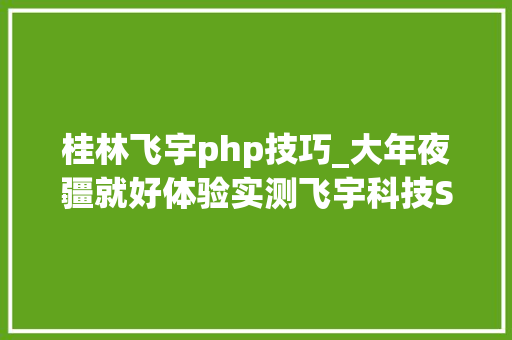 桂林飞宇php技巧_大年夜疆就好体验实测飞宇科技SPG机能可以玩爆他