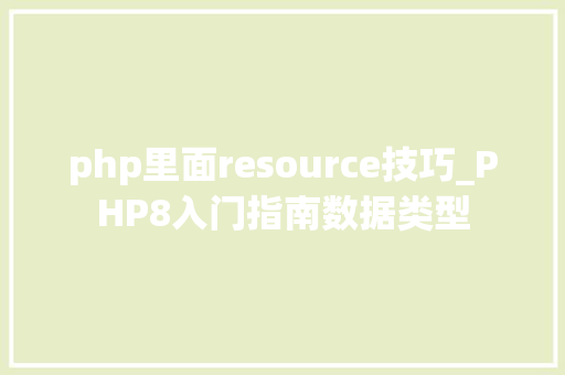 php里面resource技巧_PHP8入门指南数据类型