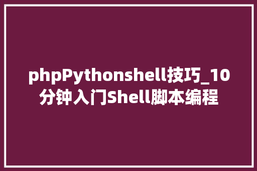 phpPythonshell技巧_10分钟入门Shell脚本编程