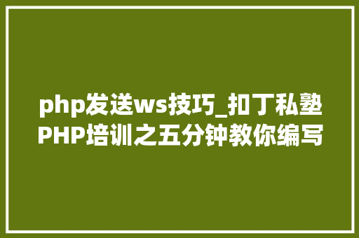 php发送ws技巧_扣丁私塾PHP培训之五分钟教你编写一个实时弹幕网站