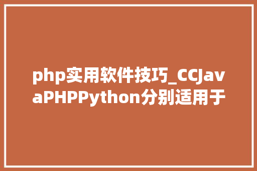 php实用软件技巧_CCJavaPHPPython分别适用于什么领域
