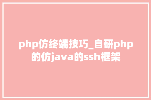 php仿终端技巧_自研php的仿java的ssh框架