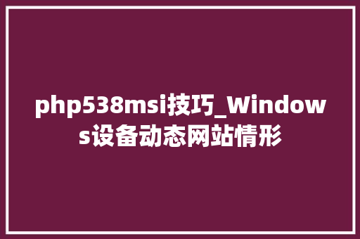 php538msi技巧_Windows设备动态网站情形