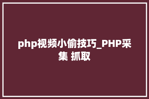 php视频小偷技巧_PHP采集 抓取