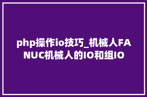php操作io技巧_机械人FANUC机械人的IO和组IO