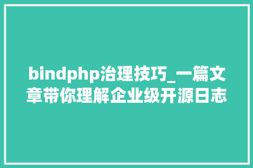 bindphp治理技巧_一篇文章带你理解企业级开源日志平台ELK的架构和搭建