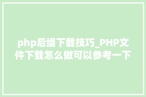 php后缀下载技巧_PHP文件下载怎么做可以参考一下它