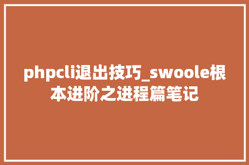 phpcli退出技巧_swoole根本进阶之进程篇笔记