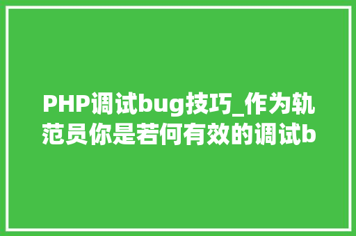 PHP调试bug技巧_作为轨范员你是若何有效的调试bug的