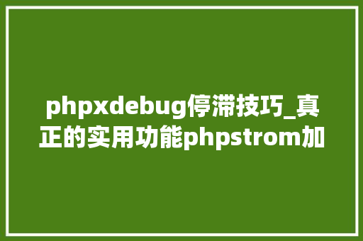 phpxdebug停滞技巧_真正的实用功能phpstrom加xdebug设备进行断点调试