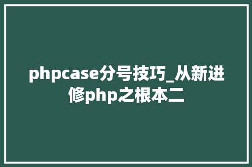 phpcase分号技巧_从新进修php之根本二