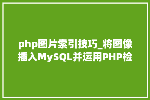 php图片索引技巧_将图像插入MySQL并运用PHP检索图像