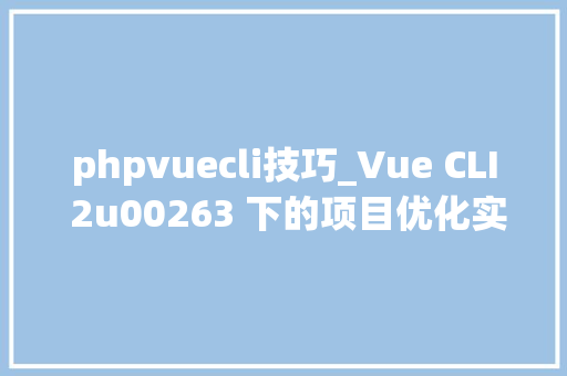 phpvuecli技巧_Vue CLI 2u00263 下的项目优化实践CDN  Gzip  Prerender