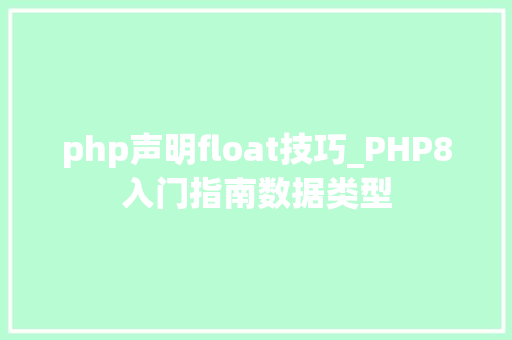 php声明float技巧_PHP8入门指南数据类型