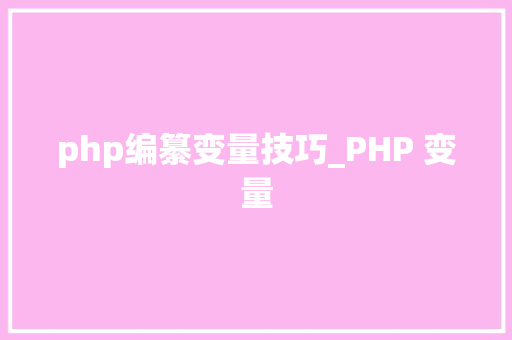 php编纂变量技巧_PHP 变量