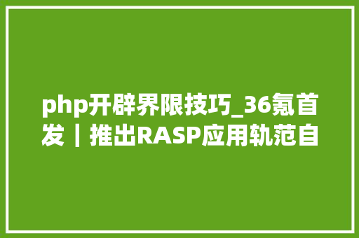 php开辟界限技巧_36氪首发｜推出RASP应用轨范自我防护体系界线无限完成超切切元级别天使轮融资