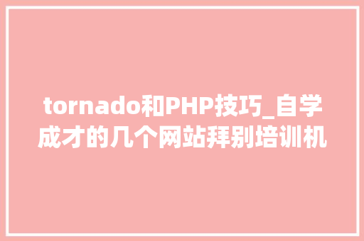 tornado和PHP技巧_自学成才的几个网站拜别培训机构几万块的培训费好用得弗成