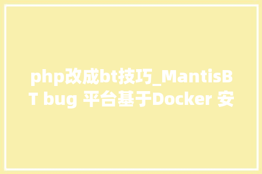 php改成bt技巧_MantisBT bug 平台基于Docker 安装