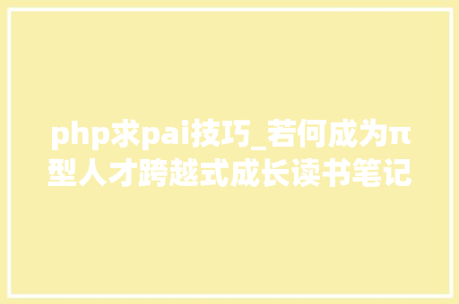 php求pai技巧_若何成为π型人才跨越式成长读书笔记